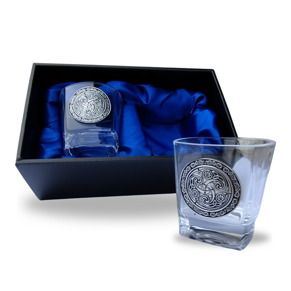 Glassware with pewter embellishment