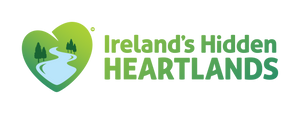 Failte Irelands Midlands region is called Irelands Hidden Heartlands this is a green logof with a green heart river and trees. 
