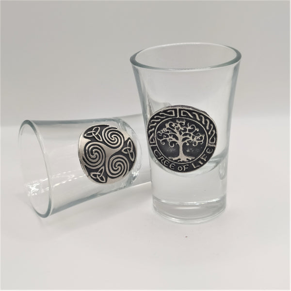 Mullingar Pewter Glass Shot with Irish Pewter Embellishment