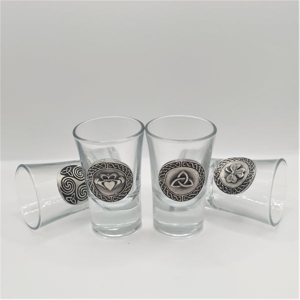 Mullingar Pewter Glass Shot with Irish Pewter Embellishment