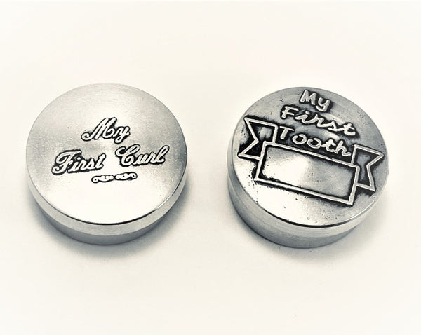 BABY KEEPSAKE BOXES. my first Curl and my first tooth. easy to engrave and personalise.