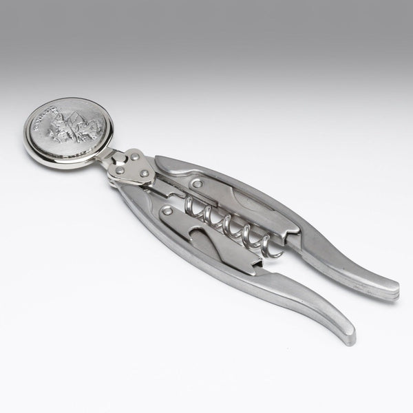 CORKSCREW WIT5H MAP OF SCOTLAND. THIS CORKSCREW IS SRURDY AND USEFUL WITH 5" LENGHT. MADE BY MULLINGAR PEWTER.