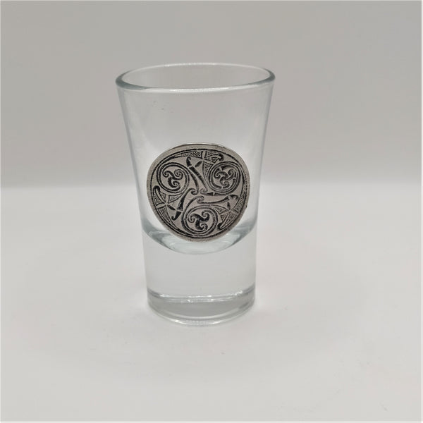 Mullingar Pewter Glass Shot with Irish Pewter Embellishment