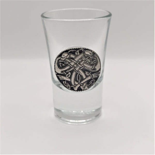 Mullingar Pewter Glass Shot with Irish Pewter Embellishment