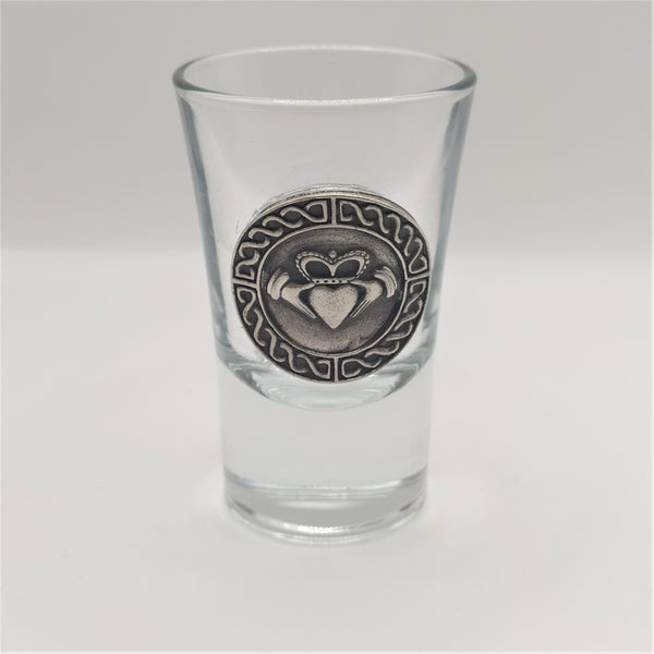 Mullingar Pewter Glass Shot with Irish Pewter Embellishment