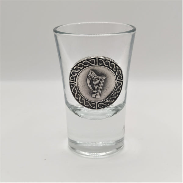 Mullingar Pewter Glass Shot with Irish Pewter Embellishment