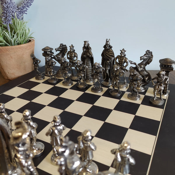 Mullingar Pewter Viking Pewter Chess Set with Board