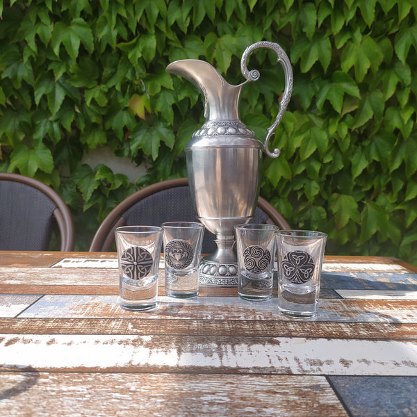 Mullingar Pewter Glass Shot with Irish Pewter Embellishment