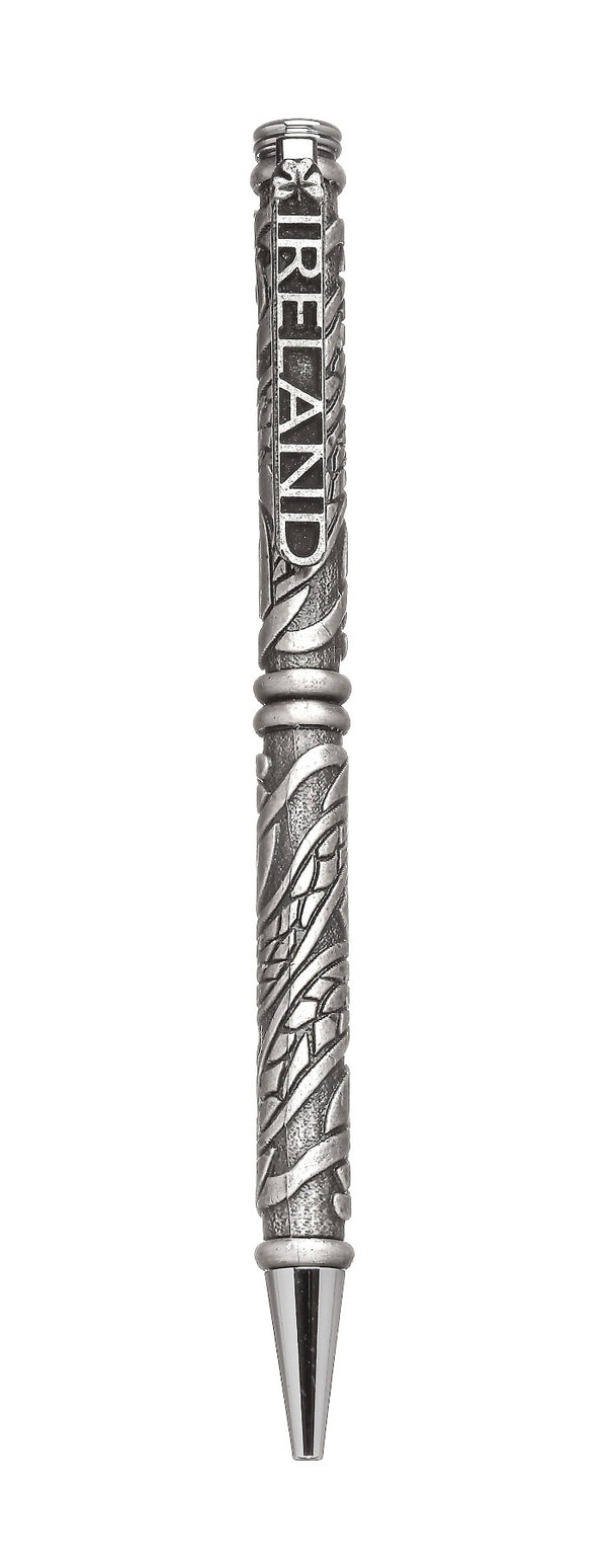 CELTIC BIRD DESIGN PEWTER PEN. The Celtic design is the same as the many Irish manuscript designs seen in Ireland and the many high crosses dotted around the country. Made in Ireland