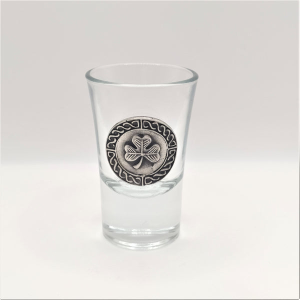 Mullingar Pewter Glass Shot with Irish Pewter Embellishment