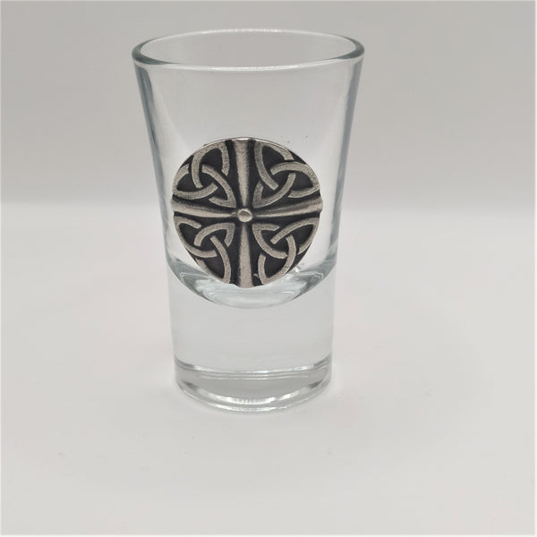 Mullingar Pewter Glass Shot with Irish Pewter Embellishment