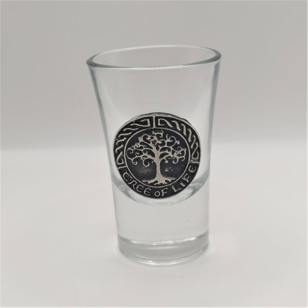 Mullingar Pewter Glass Shot with Irish Pewter Embellishment
