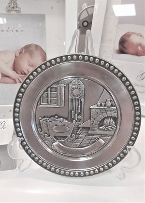 Baby plaque made of pewter