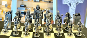 Contemporary chess set  made from Mullingar Pewter.