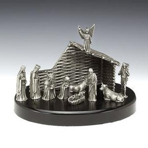 Nativity set or crib made from Pewter