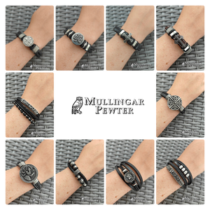 Collage of all 10 Bracelets for Men with Pewter accent