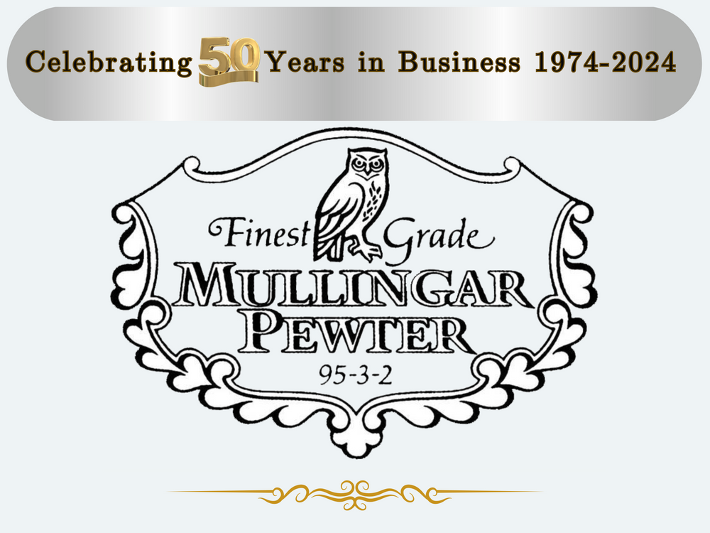 Mullingar Pewter Celebrating_50_Years_in_Business_1974-2024 logo