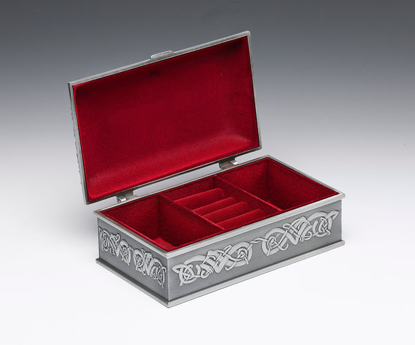 Irish Pewter Jewelry Boxes - Mom Design, Claddagh or Plain for Engraving