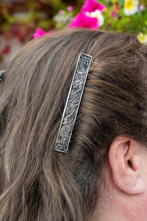 Hair Comb Slide - Celtic/Kells Design made of Pewter
