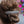 Load image into Gallery viewer, A close-up back view of a person wearing a silver-toned Celtic knot hair clip to hold up a messy bun, with blurred pink and blue flowers in the background.
