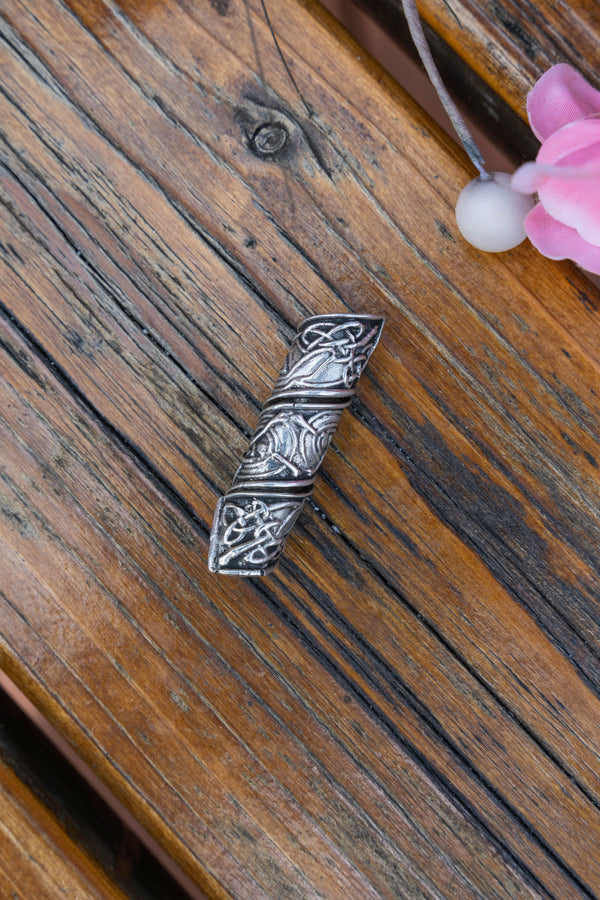 Irish Pewter Hair/Beard Beads in Celtic Design. (Set of 3)