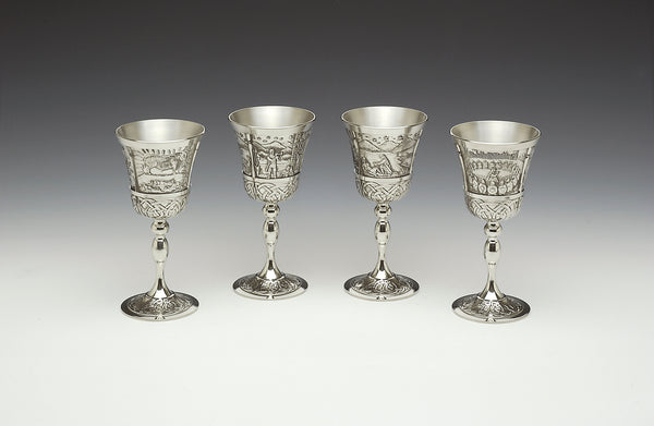 Mullingar Pewter Mythical Ireland Pewter Wine Goblets.