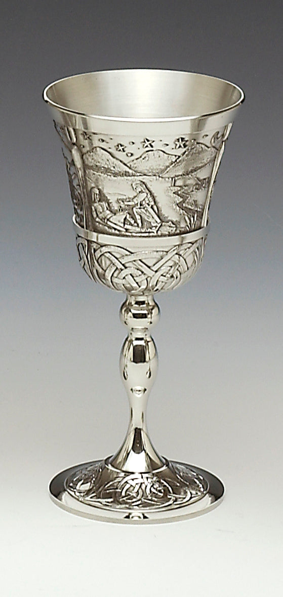 Mullingar Pewter Mythical Ireland Pewter Wine Goblets.