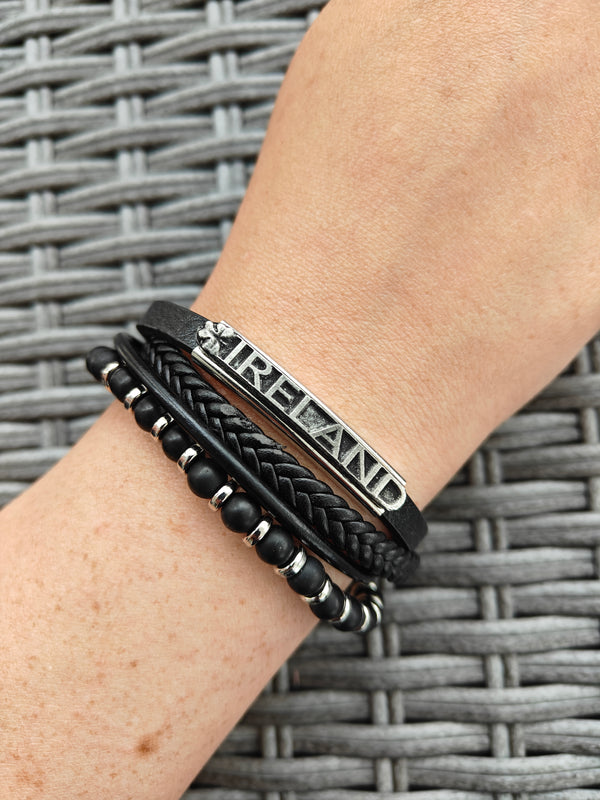 Bracelets for Men with Pewter accent – Handcrafted in Mullingar, Ireland