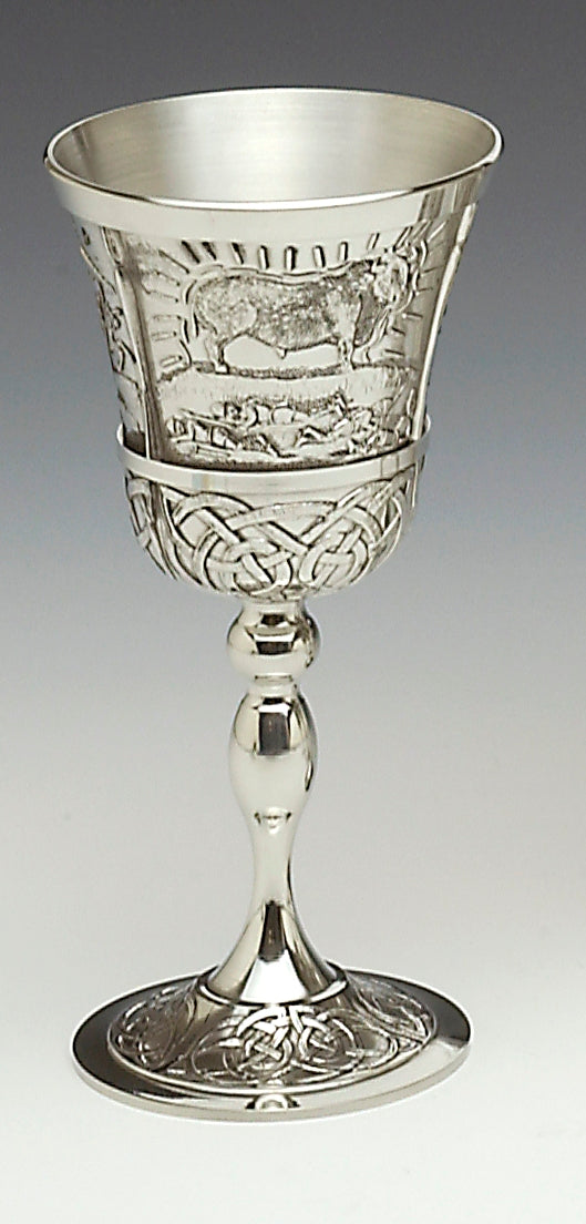 Mullingar Pewter Mythical Ireland Pewter Wine Goblets.