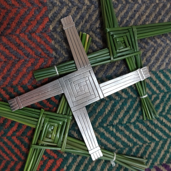 bridgets day or la feile Bride is a day to celebrate our patron saint of Ireland. We have a pewter cross to represent this day. 