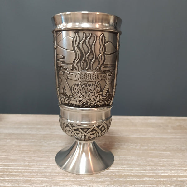 Salmon of Knowledge Pewter Goblet, silver in colour