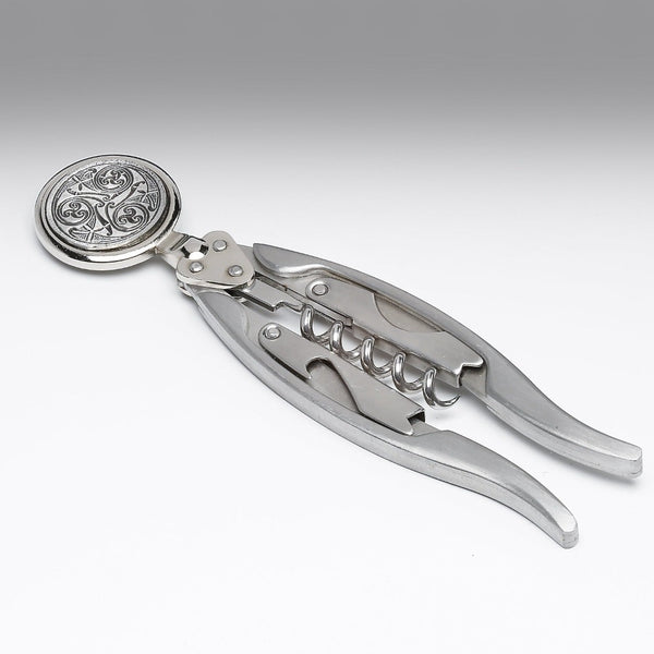 CORKSCREW WITH CELTIC TRISKAL DESIGN ON A 5" LONG STURDY AND ELEGANT CORKSCREW. MADE IN IRELAND BY  MULLINGAR PEWTER