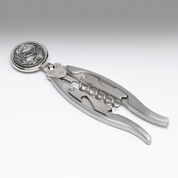 CORKSCREW WITH CELTIC DESIGN AS TAKEN FROM OLD IRISH CELTIC MANUSCRIPT. THE 5" LONG CORKSCREW IS BOTH STRONG AND ELEGANT DESIGN. MADE IN IRELAND BY MULLINGAR PEWTER
