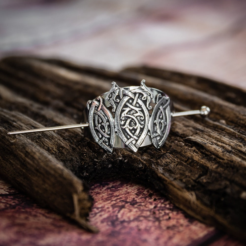 Medieval Forged Iron Hair Stick Barrette – Unique Accessory Gift For Women