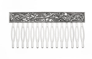 CELTIC HAIR COMB MADE OF PEWTER METAL WITH SILVER FINISH. Great as a thank you gift. beautiful Celtic design. 3" long with1 1/2" comb