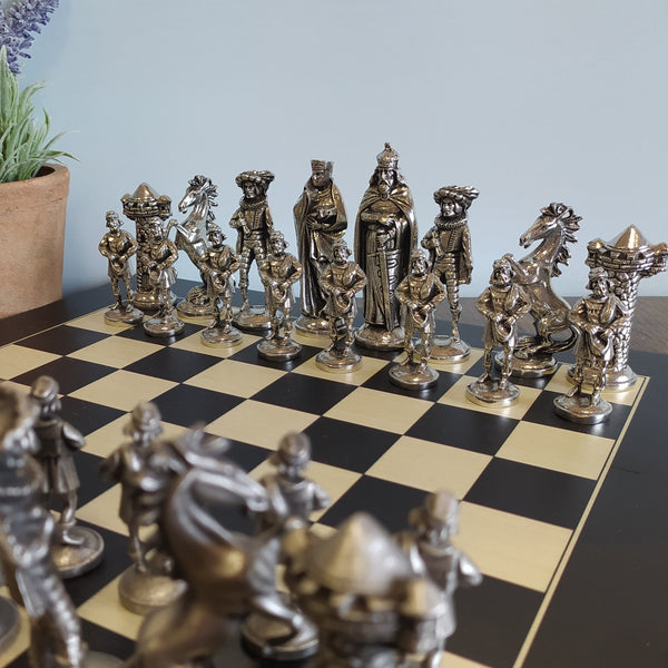 Medieval Irish chess set created from the finest Mullingar Pewter 
