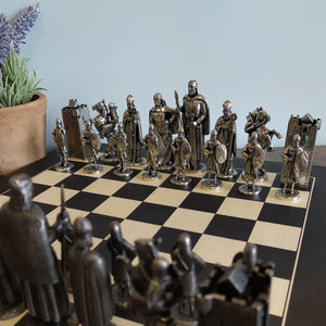 Hand Crafted Pewter Chess Set featuring the Irish high king Brian Boru