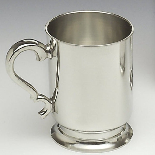 PINT TANKARDS PLAIN, just the perfect tankard for a night of good ale. 6" tall 20oz capacity. Polished pewter silverware finish