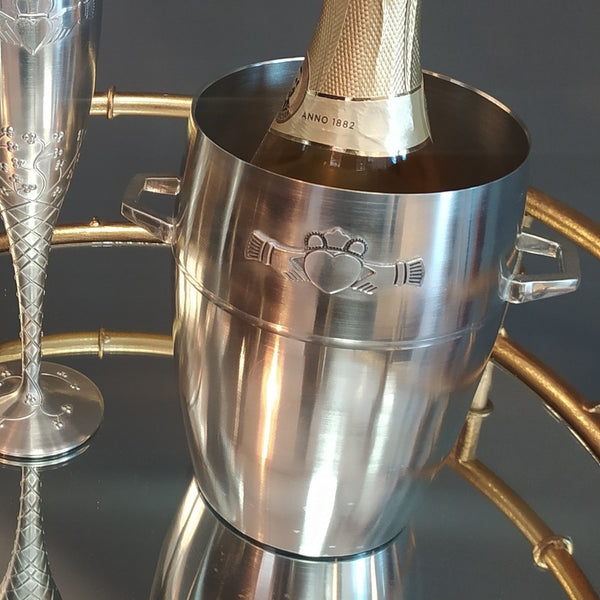 Our Mullingar Pewter Ice bucket which is hand cast and turned before being polished and ready for sale. This piece is a gift for a lifetime. Perfect wedding gift. 
